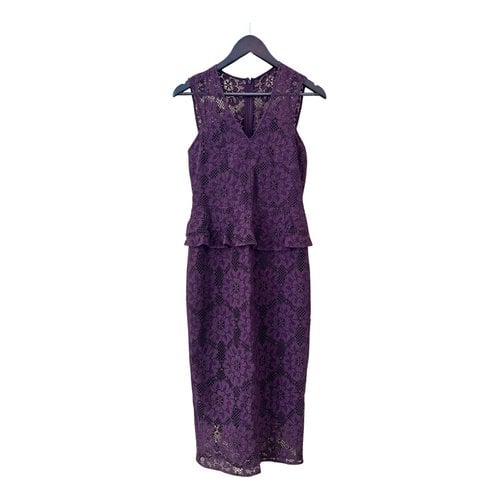 Pre-owned Burberry Lace Mid-length Dress In Burgundy