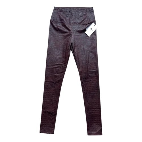 Pre-owned 7 For All Mankind Leggings In Brown