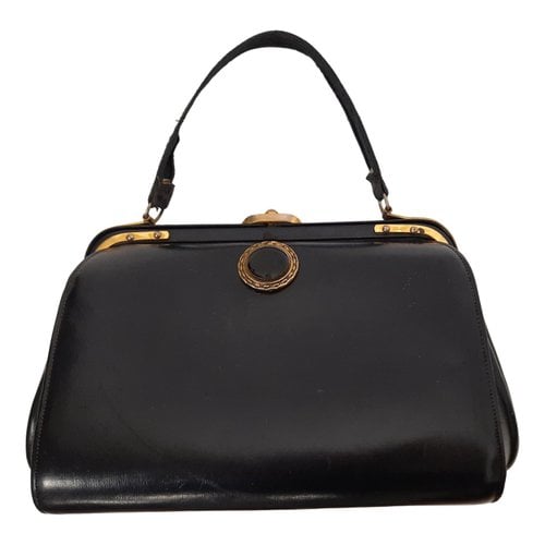 Pre-owned Saks Fifth Avenue Leather Mini Bag In Black