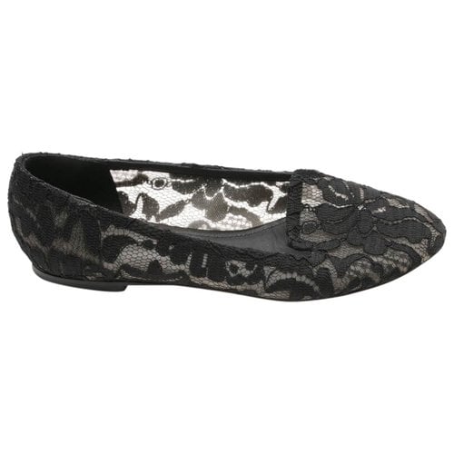 Pre-owned Dolce & Gabbana Cloth Flats In Black
