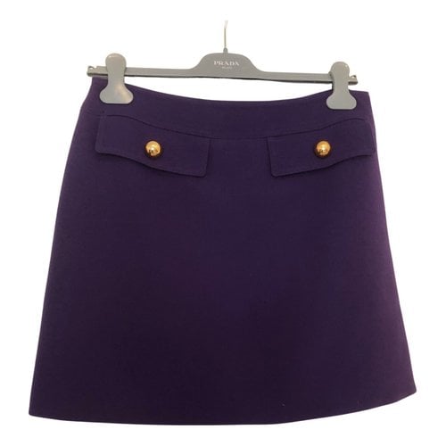 Pre-owned Prada Wool Mini Skirt In Purple