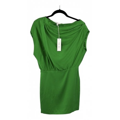 Pre-owned The Sei Silk Mini Dress In Green
