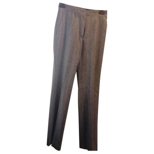Pre-owned Jil Sander Wool Straight Pants In Grey