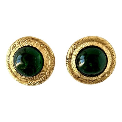 Pre-owned Chanel Earrings In Green