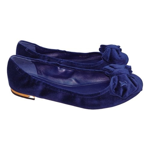 Pre-owned Louis Vuitton Cloth Ballet Flats In Blue