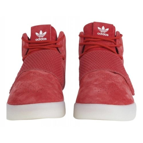 Pre-owned Adidas Originals Tubular High Trainers In Red