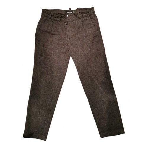Pre-owned Dsquared2 Wool Trousers In Anthracite