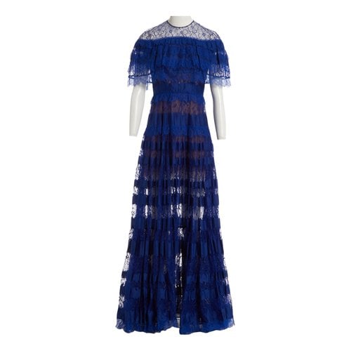Pre-owned Elie Saab Lace Maxi Dress In Blue