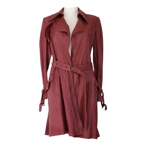 Pre-owned Antonio Marras Leather Coat In Red