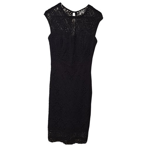 Pre-owned Anna Lace Mid-length Dress In Black