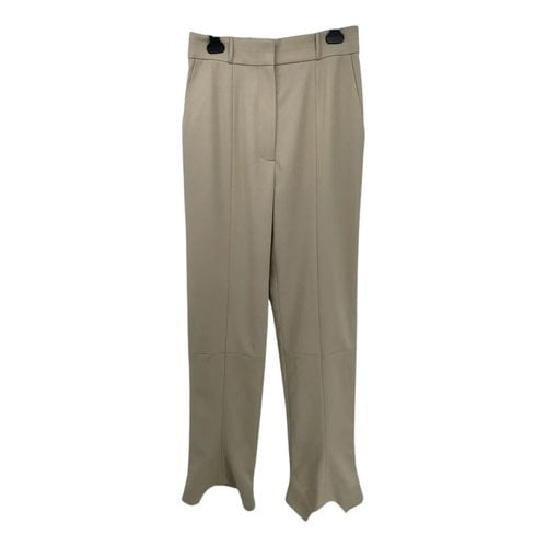 Pre-owned Low Classic Wool Trousers In Beige