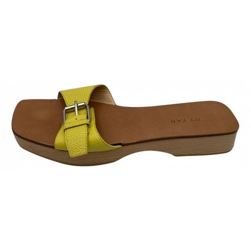 Pre-owned By Far Leather Sandals In Yellow