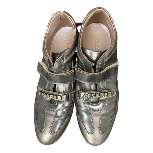 Pre-owned Cesare Paciotti Leather Trainers In Gold