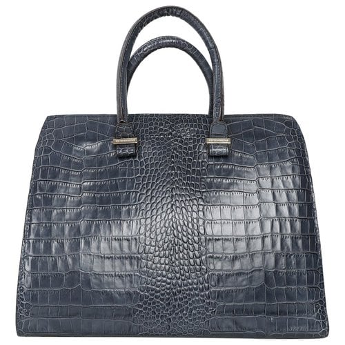 Pre-owned Victoria Leather Handbag In Blue