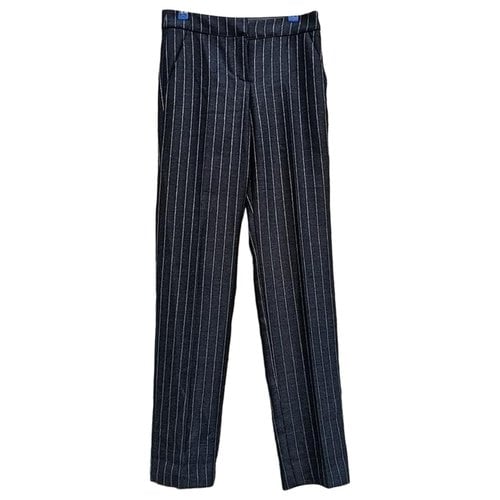 Pre-owned Armani Collezioni Wool Straight Pants In Grey