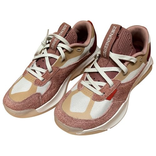 Pre-owned Jordan Leather Low Trainers In Pink
