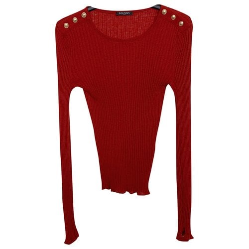 Pre-owned Balmain Wool Knitwear In Red