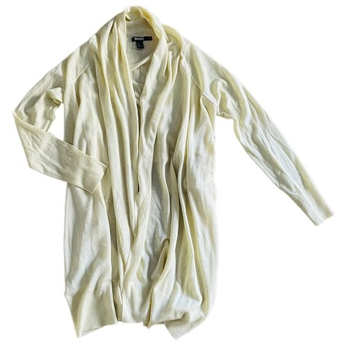 Pre-owned Dkny Wool Cardigan In Yellow
