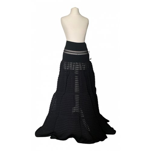 Pre-owned Alaïa Maxi Skirt In Black