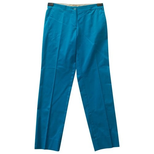 Pre-owned Etro Slim Pants In Turquoise