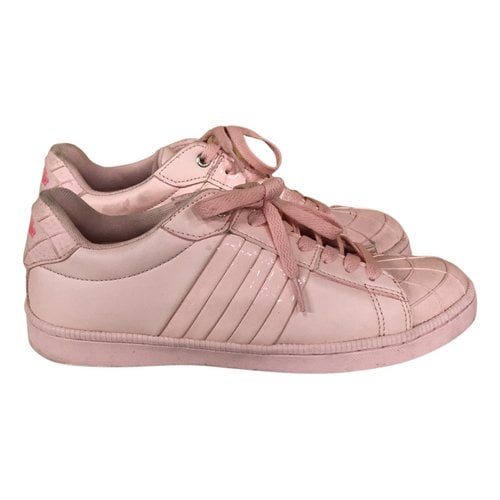 Pre-owned Buffalo Leather Trainers In Pink