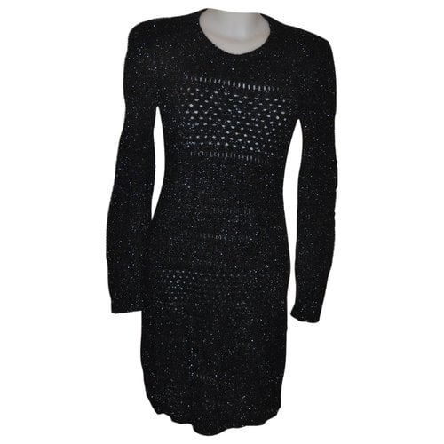 Pre-owned Les Copains Wool Mid-length Dress In Black
