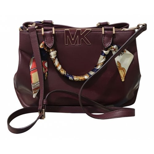 Pre-owned Michael Kors Sutton Leather Crossbody Bag In Burgundy