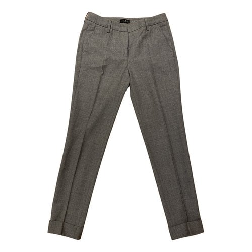 Pre-owned Alberto Biani Wool Chino Pants In Grey