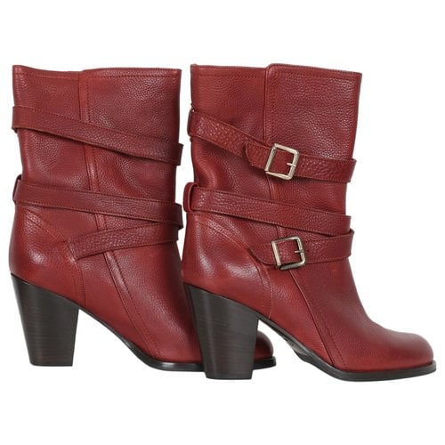 Pre-owned Ciesse Piumini Leather Ankle Boots In Red