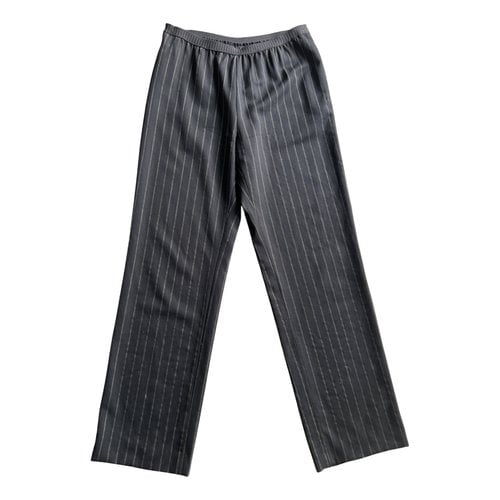 Pre-owned Maison Margiela Wool Straight Pants In Black