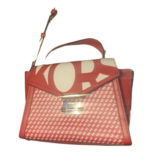 Pre-owned Michael Kors Whitney Leather Satchel In Red