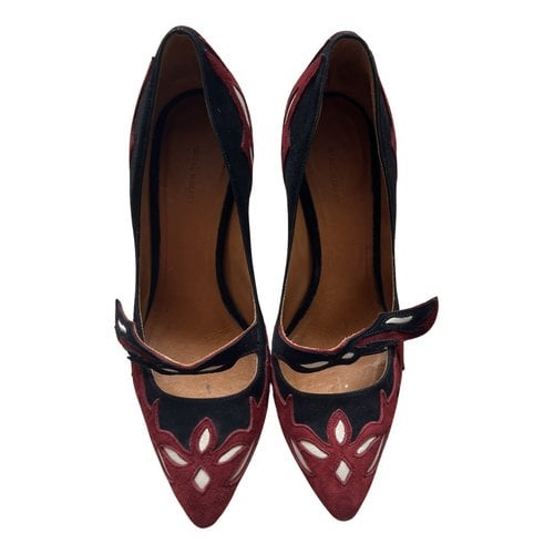 Pre-owned Isabel Marant Kylie Leather Heels In Burgundy