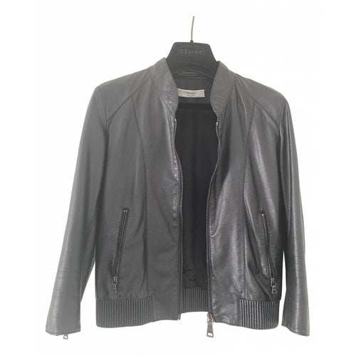Pre-owned Prada Leather Short Vest In Black