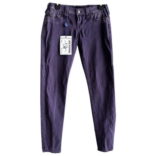 Pre-owned True Religion Slim Jeans In Purple
