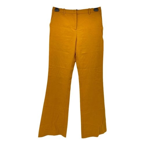 Pre-owned Pinko Wool Straight Pants In Orange