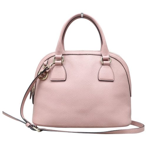 Pre-owned Gucci Dôme Leather Satchel In Pink