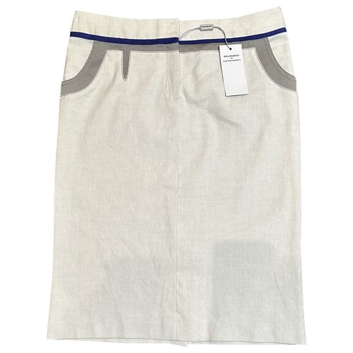 Pre-owned Philosophy Di Alberta Ferretti Linen Skirt In Grey