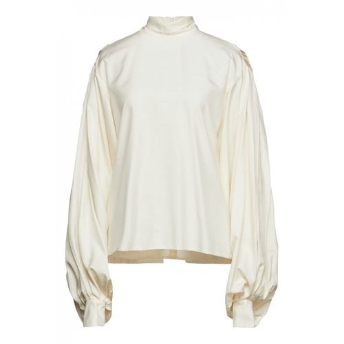 Pre-owned Victoria Beckham Silk Blouse In White
