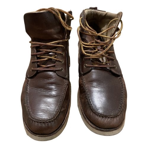 Pre-owned Polo Ralph Lauren Leather Boots In Brown