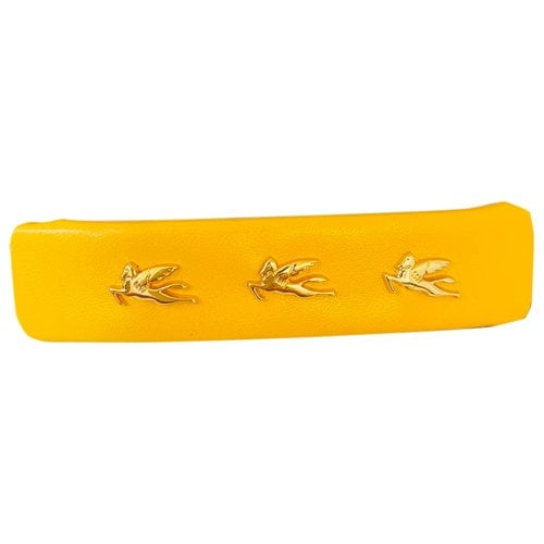 Pre-owned Etro Leather Hair Accessory In Yellow