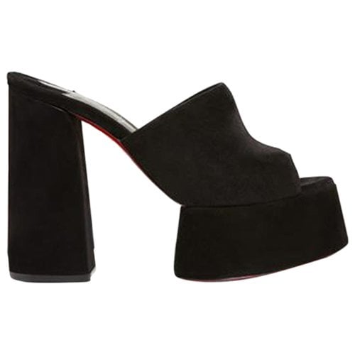 Pre-owned Christian Louboutin Mules In Black