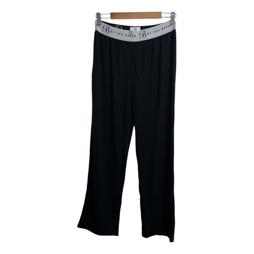 Pre-owned Ted Baker Straight Pants In Black