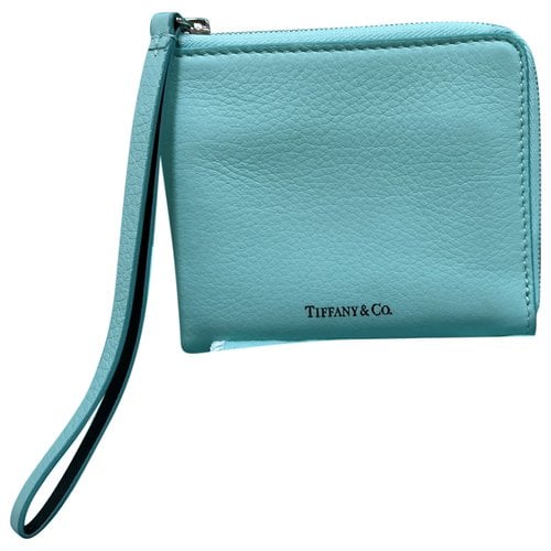Pre-owned Tiffany & Co Leather Clutch Bag In Blue