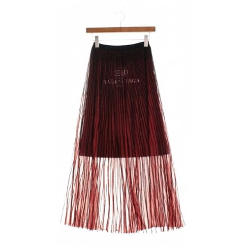 Pre-owned Balenciaga Maxi Skirt In Red