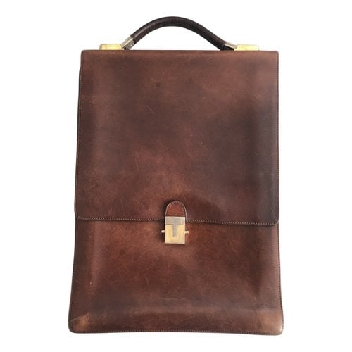 Pre-owned A. Testoni' Leather Bag In Brown