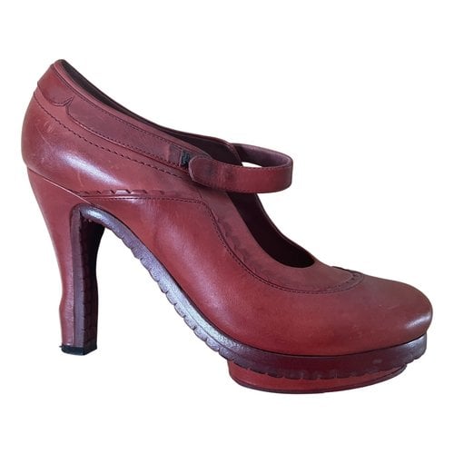 Pre-owned John Galliano Leather Heels In Red
