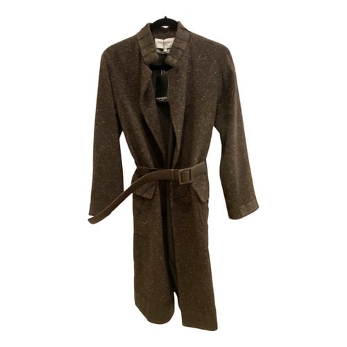 Pre-owned Saint Laurent Wool Coat In Brown