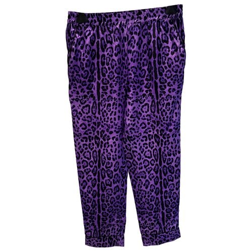 Pre-owned Dolce & Gabbana Silk Large Pants In Purple