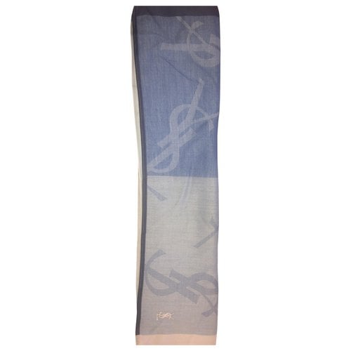 Pre-owned Saint Laurent Silk Handkerchief In Blue