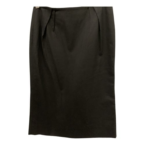Pre-owned Valentino Vlogo Mid-length Skirt In Black